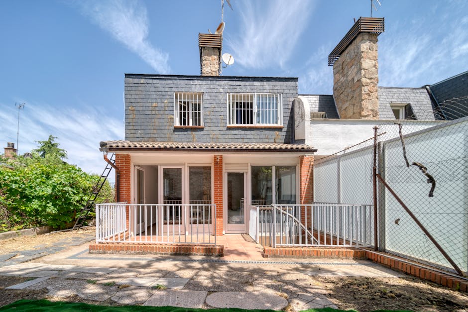 Modern property exterior with luxury balcony